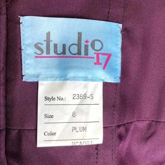 Studio 17 Strapless Mermaid Dress in Plum 2389-S - Picture 6 of 9